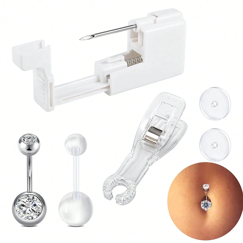 Belly Button Piercing Kit Gun Belly Piercing Kit Belly Button Piercing Gun Navel Piercing Kit Belly Button Ring Piercing Kit