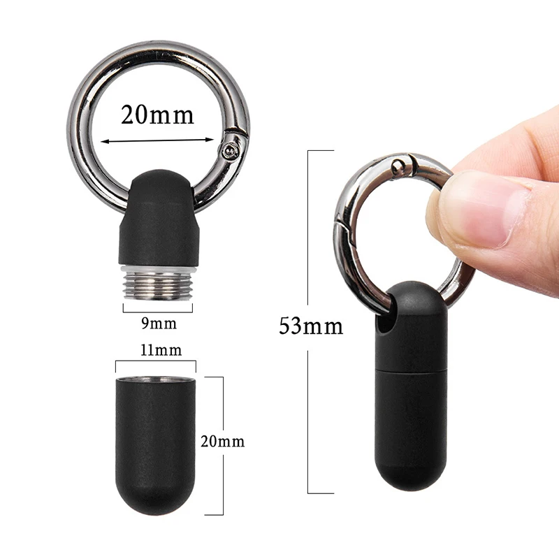 Titanium Alloy Mini Keychain Pill Box Waterproof Warehouse Portable Medicine Can Outdoor/EDC Portable Emergency Medicine Box