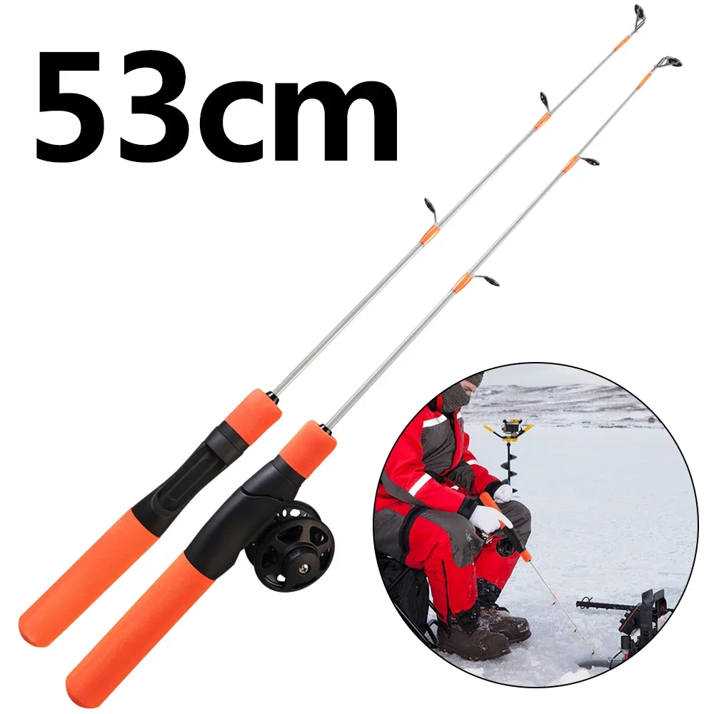 

53cm Mini Telescopic Ice Fishing Rod Portable Carbon Fiber River Shrimp Carp Fishing Pole Winter Fishing Rod Tackle Pesca