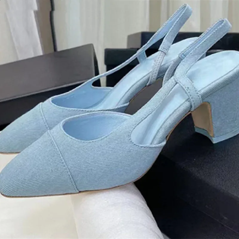 Wyprzedaż damskie buty damskie sandały na grube obcasie Slingback luksusowe obcasy Zapatos Para Mujeres Sandalias