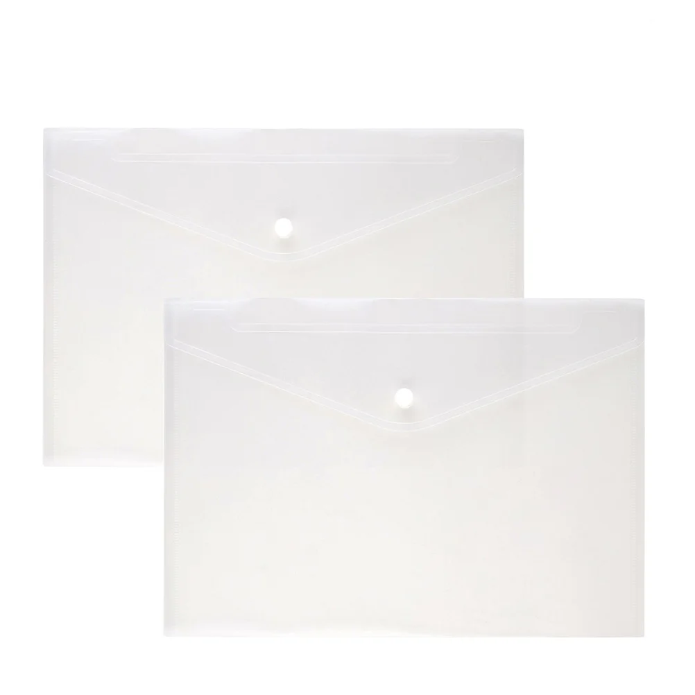 

24 Pcs A4 Document Folders Clear Plastic Envelop Button Pen Holder Storage Bags Design Secure Important Files