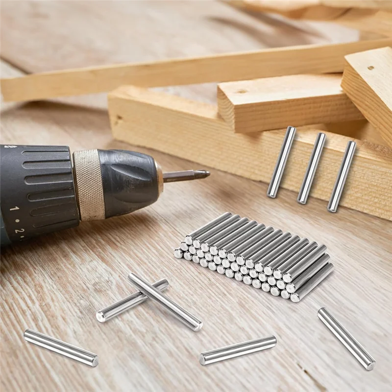 ABJY-100Pcs مسامير من الفولاذ المقاوم للصدأ، 5 مم × 40 مم مسامير دعامة رف لأثاث أرفف الخزانات