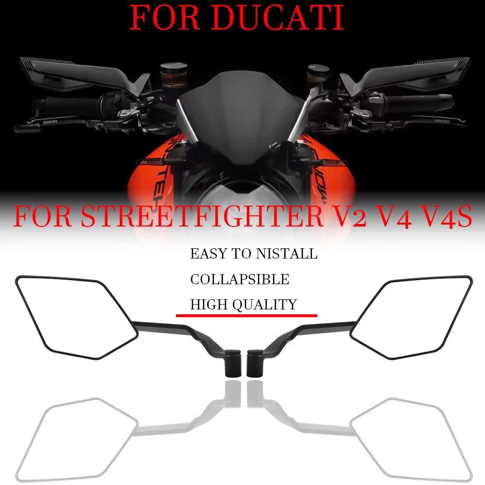 For Ducati STREETFIGHTER V2 V4 S V4S 2020-2025 Motorcycle Accessories Side-Mirror Wind Wing Side Rearview Reversing Mirror