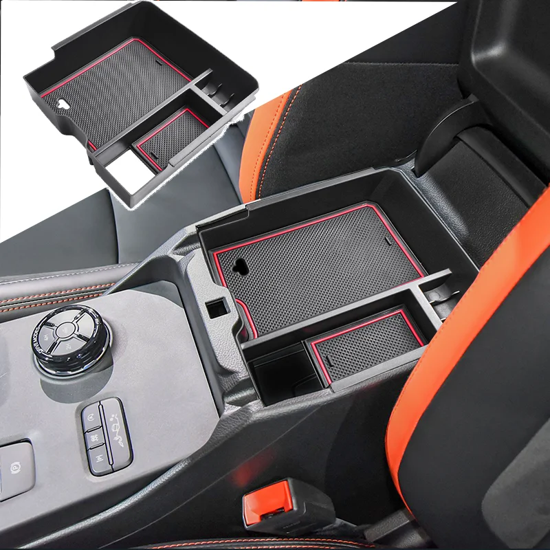 Car Console Organizer Tray For Ford Ranger and Ranger Raptor 2024 Secondary Storage Armrest Glove Box (Electric handbrake Versio