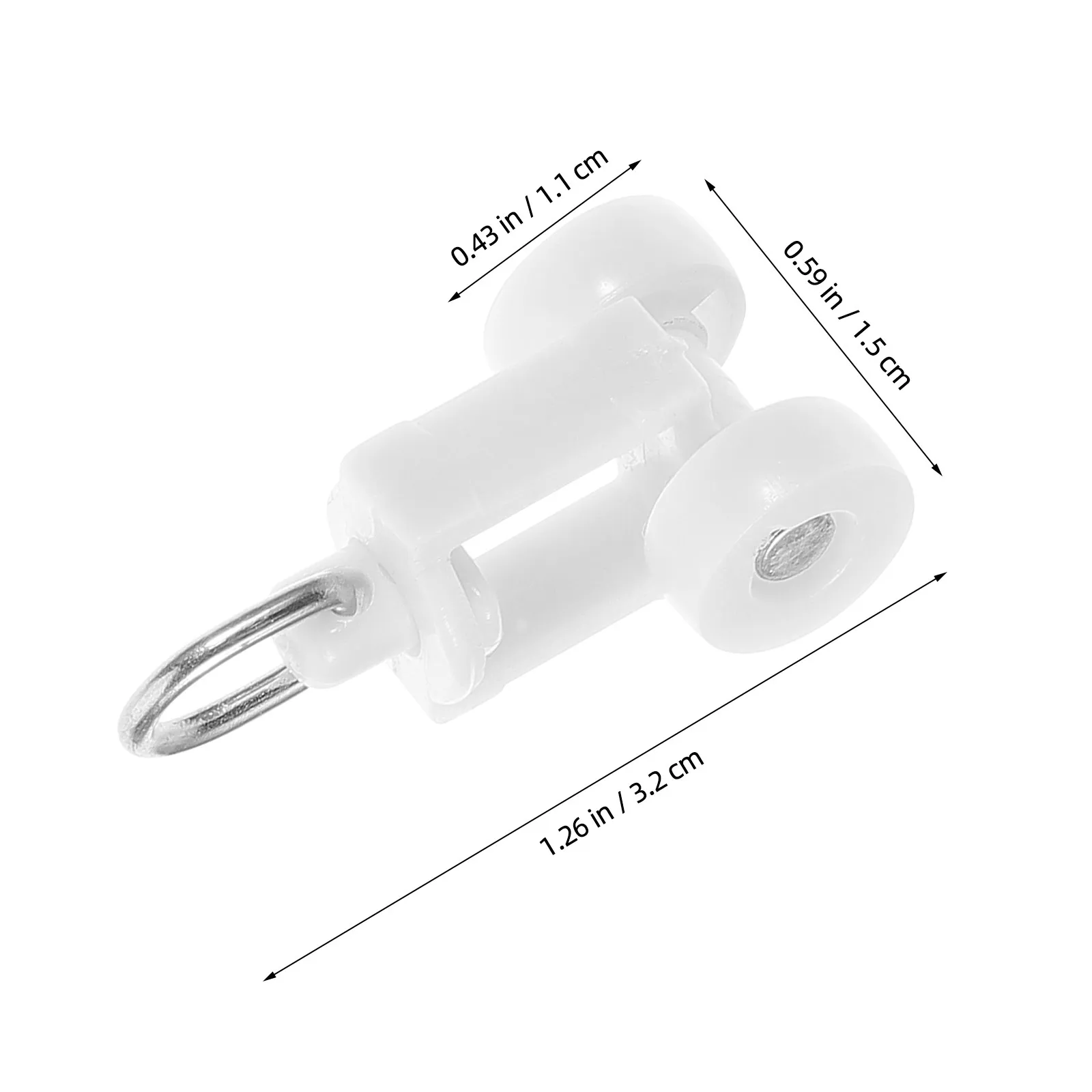 100pcs Heavy Duty Curtain Track Rollers 0.98x0.39 Inch for Ripple Fold Drapery, Smooth Sliding Rail Gliders
