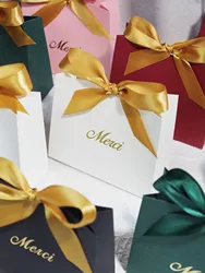 10/20pcs Gift Bags Wedding Favor Decoration Thank You Gift Bag Box For Guests Wedding Baby Shower Birthday Party Supplies