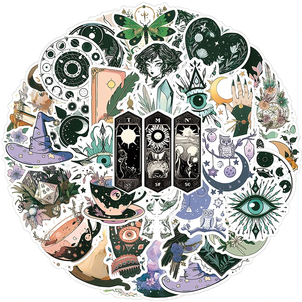 10/30/50 pçs dos desenhos animados floresta magia bruxa adesivos gótico estéticos decalques à prova dwaterproof água graffiti mala telefone diário legal decalques