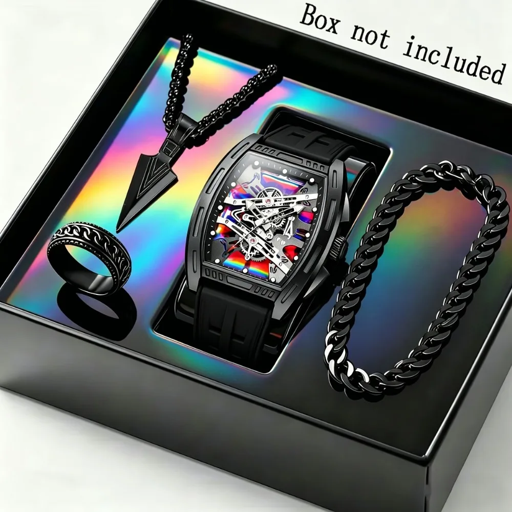 Ensemble montre homme silicone 4 pièces