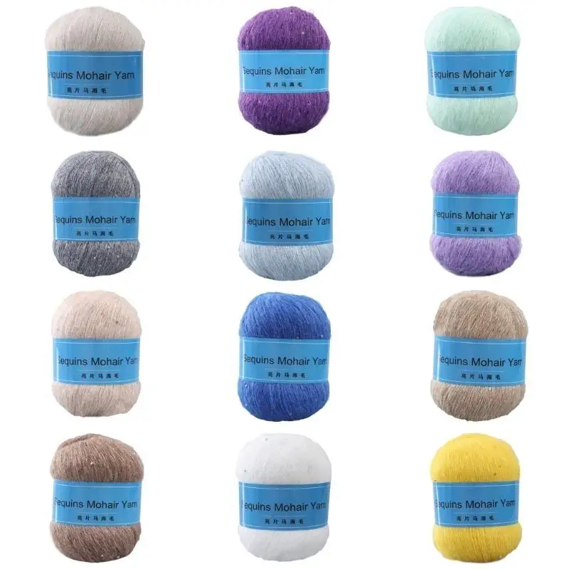 652F Vibrant Sequins Yarn Durable and Colorful for Knitting and Crochet Projects for Handmade Enthusiasts