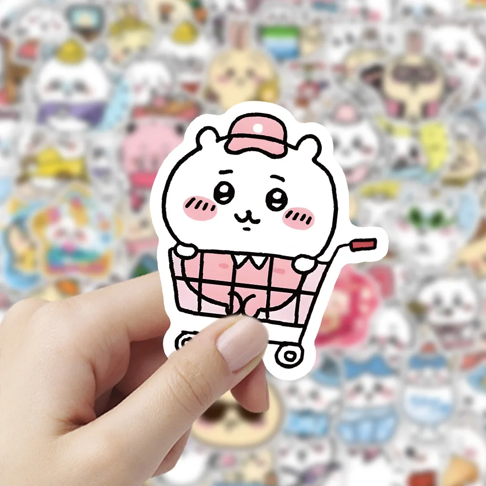 

100PCS new chiikawa hachiware usagi cartoon anime luggage, skateboard, water cup stickers, toys, birthday gifts
