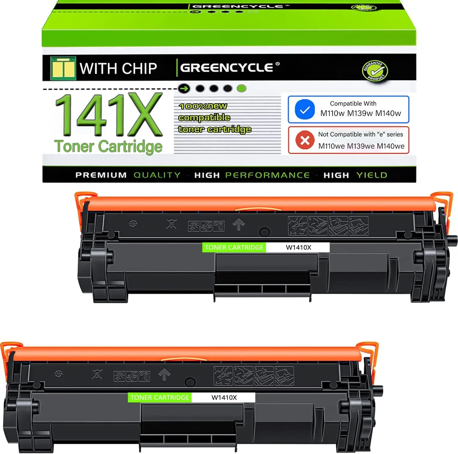 GREENCYCLE W1410X W1410A 141A Compatible for Hp 141X Black Toner Cartridge Laserjet Pro M110w MFP M140w M139w with Chip