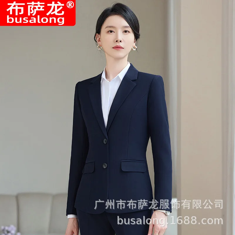 

Professional Women's Suit Fashion Blazer Workwear Sales Department Work Uniform High-end Elegant Suit Formal Wear Autumn Winter
