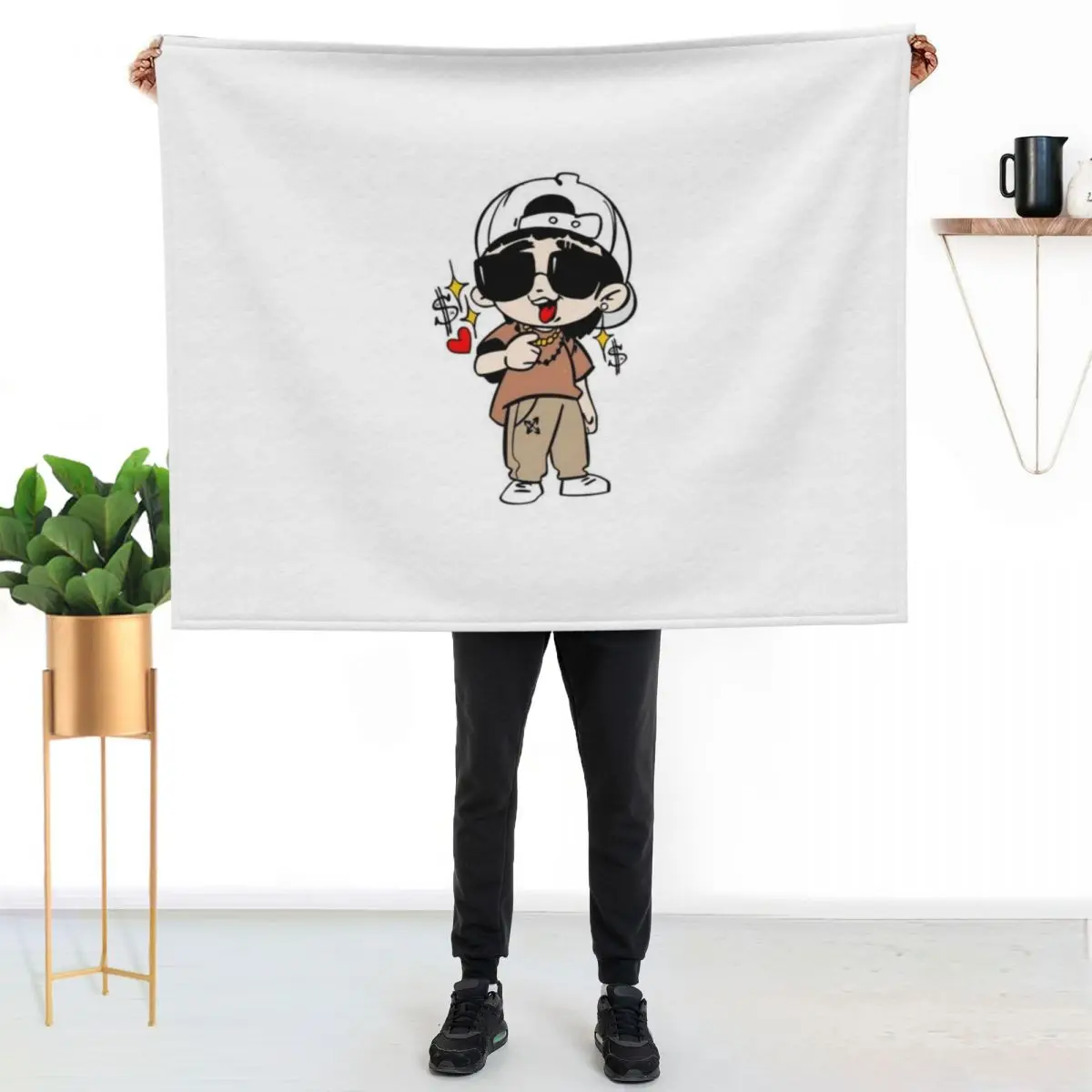 Peso Pluma Throw Blanket Soft Big Hairys heavy to sleep cosplay anime Multi-Purpose for winter Blankets
