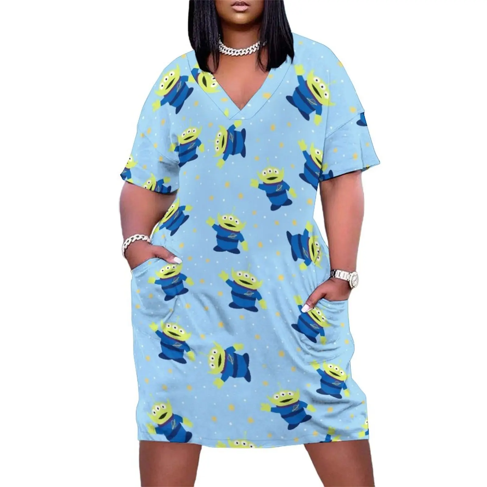 Alien star cute pattern Loose Pocket Dress dresses for official occasions luxury woman party dress Bride dresses