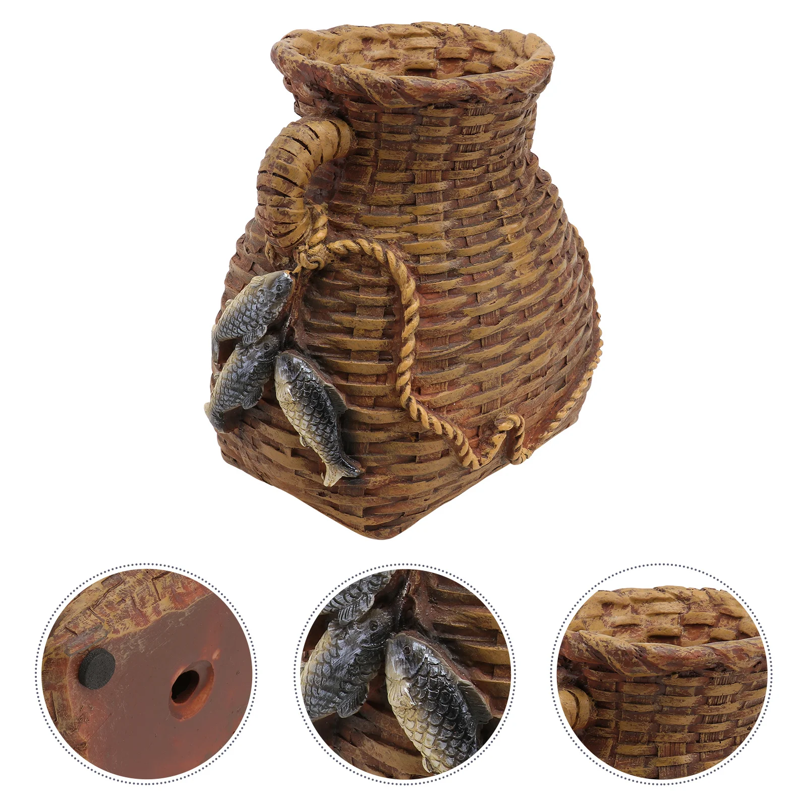 أصيص زهور من الراتنج على شكل دلو السمك، حاوية زراعة عصارية، زينة منزلية أنيقة، هدية اختيار الزهور المزخرفة #6