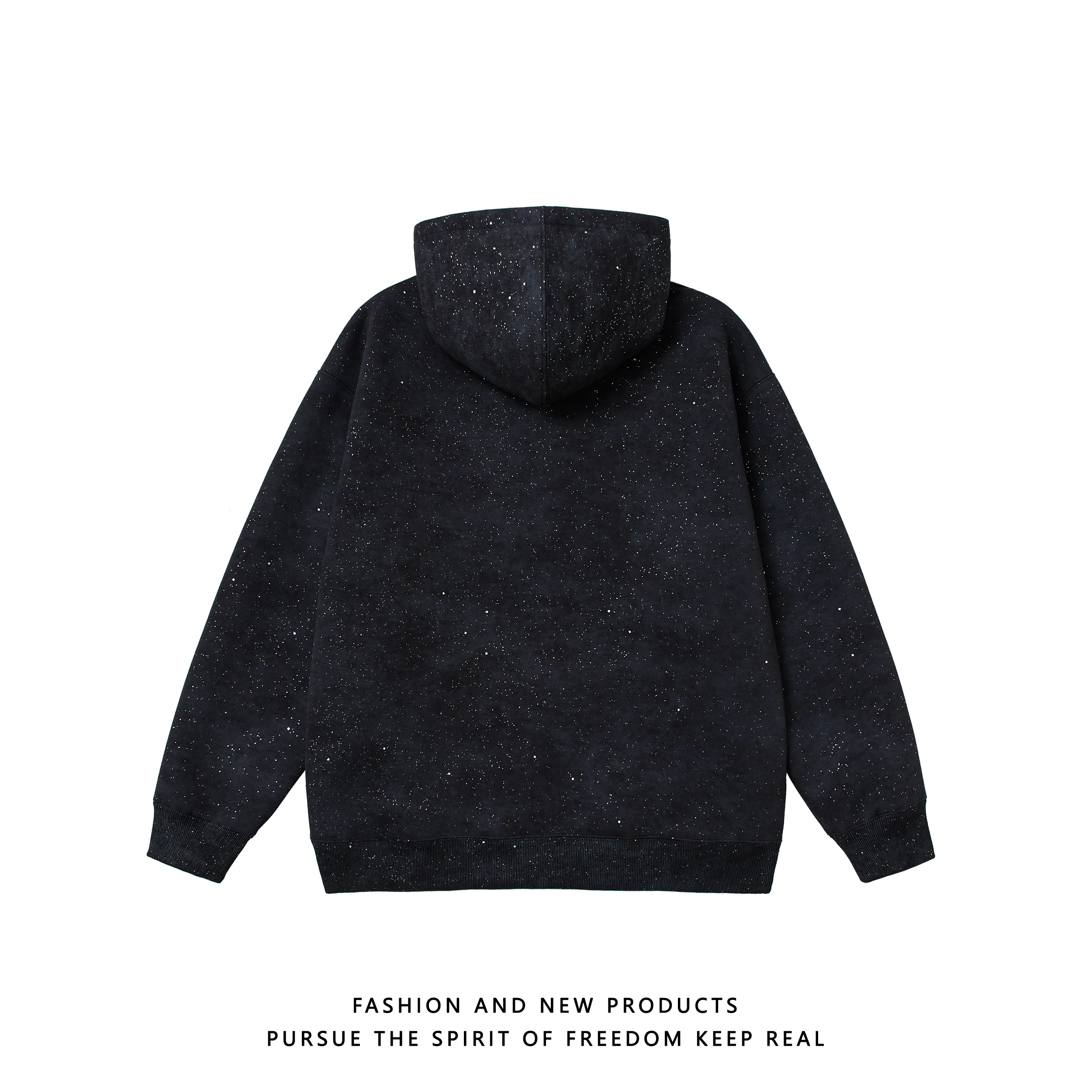 2025 New American Retro Hooded Sweatshirt Autumn Winter Starry Sky Loose Casual Couple Thickened Jacket for Men