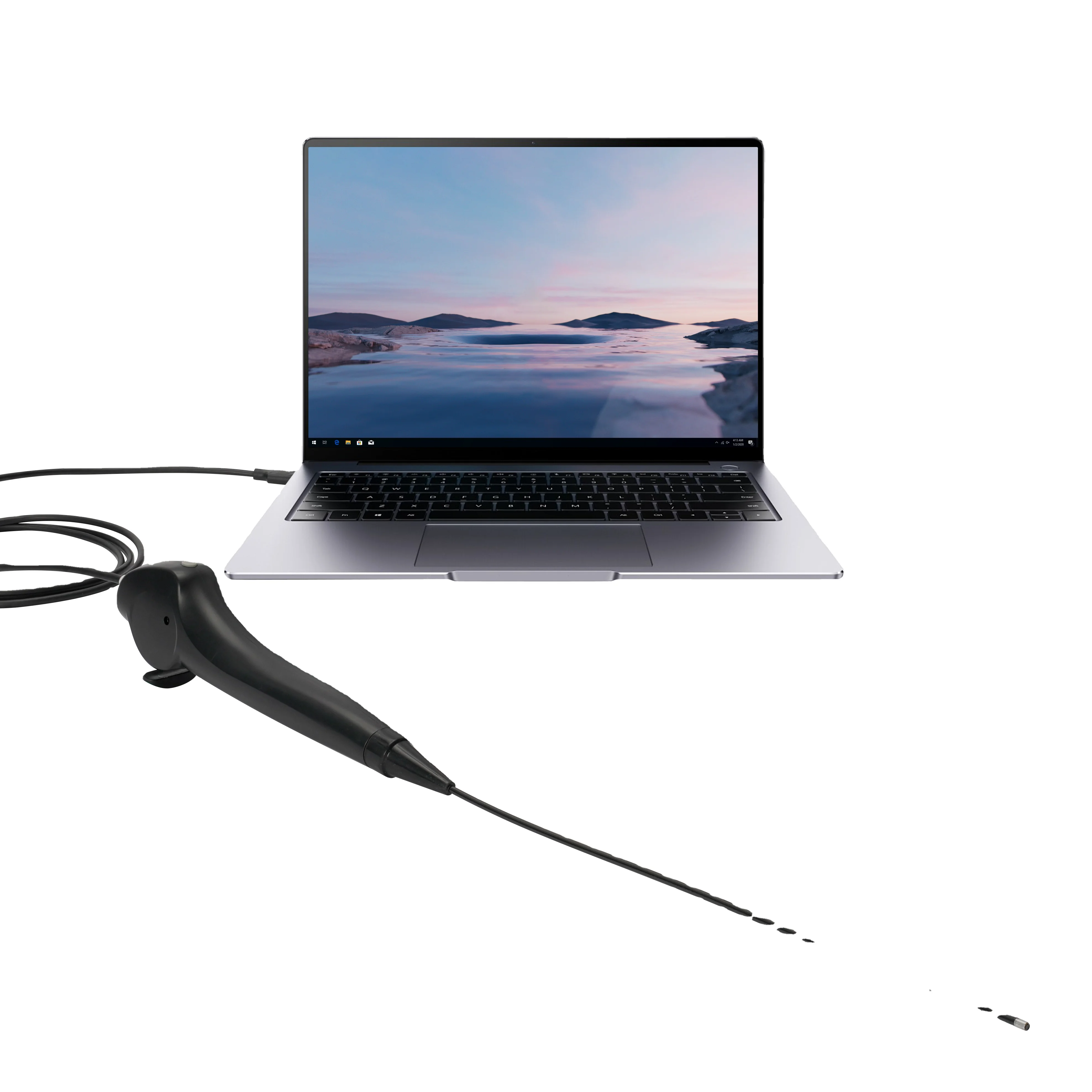 

Disposable nasolaryngoscope 3.0 mm flexible video nasopharyngoscope with USB cable for otolaryngology