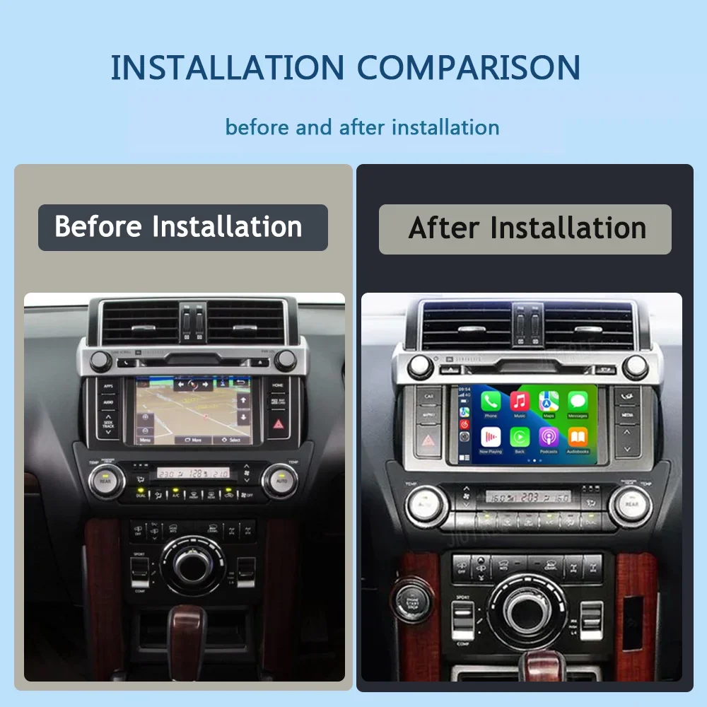 Linux System For Toyota Land Cruiser Prado 2014-2024 Wireless Apple CarPlay Android Auto Stereo Upgrade Oem screen Retrofit