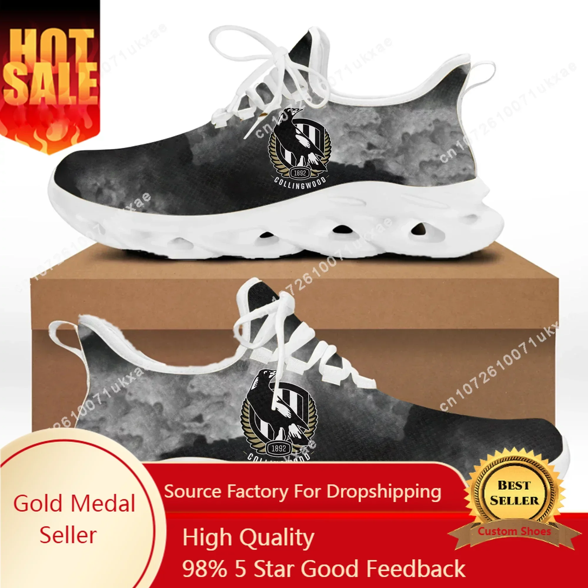 

Collingwood Magpies Australian Football Flats Sneakers Mens Womens Sports Running Shoes High Quality DIY Sneaker custom Shoe