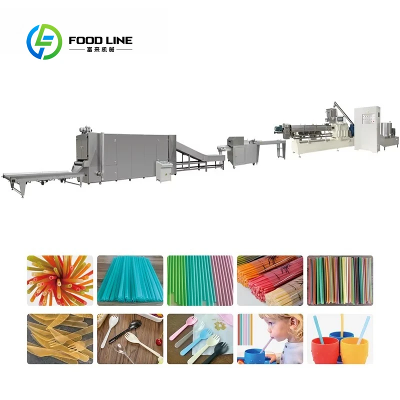 Customized High Efficiency Automatic Biodegradable Edible Rice Drinking Straw Production Line for Eco Friendly Food Processing