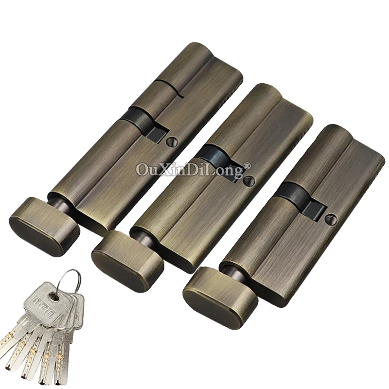 European Solid Brass Mortise Door Lock Cylinder 70/75/80/90/100/110mm Single Open Large Gourd Lock Core Lock Gall Repair Parts