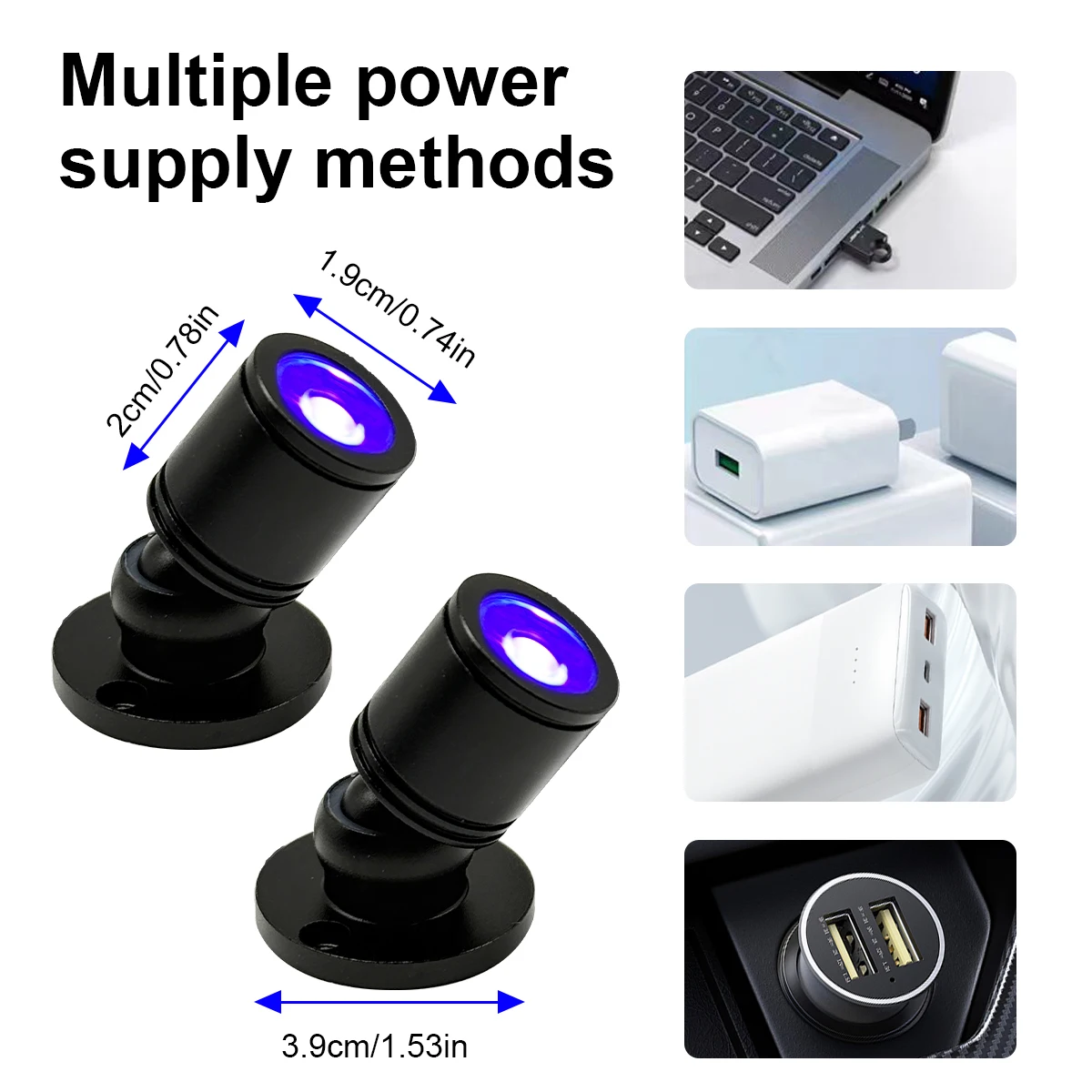 2/3/4/6/8 Black Light Spotlights, Ultraviolet LED Spotlights, Cabinet Models, Wine Cabinets, Mini Spotlights for Computer Cases