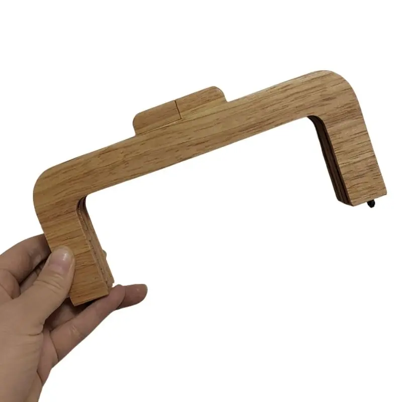 Wholesale 20 cm Wooden Purse Frame With Screws Inside Wood Bag Handle Wholesale Guangzhou Sellers Factory Suppliers Bag Hanger