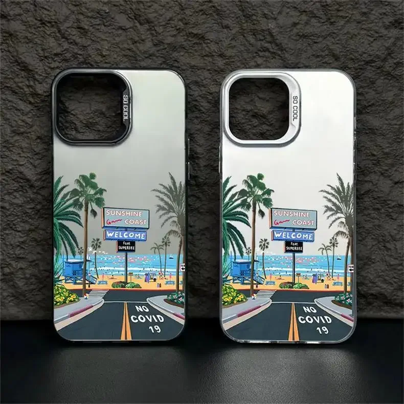 

Creative Seaside Coconut Tree Road Landscape Mobile Phone Case is for iPhone15Promax 14Pro 13Pro 12 11 Series Mobile Phone Cases