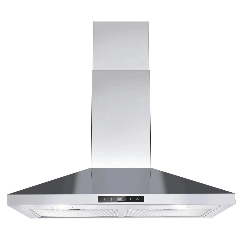 30 Inch Wall Mounted Cooker Hood 450CFM Touch Control LED Stainless Steel Filter 3 Speed Fan 2 LED Light Adjustable Chimney