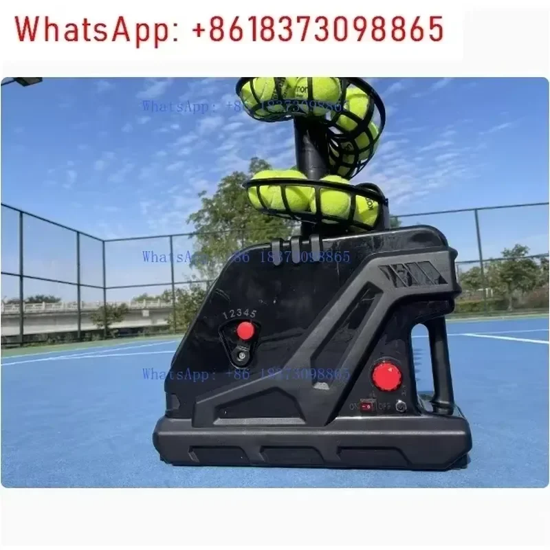 Portable Tennis Serve Machine with Receiving Net Self Service Ball Throwing Trainer for Single Person Practice
