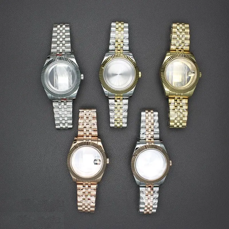 

40mm 36mm Watch Cases Jubilee Bracelet Sapphire Crystal For Seiko NH34 NH35 NH36 NH38 Miyota 8215 Movement 28.5mm Dial Datejust