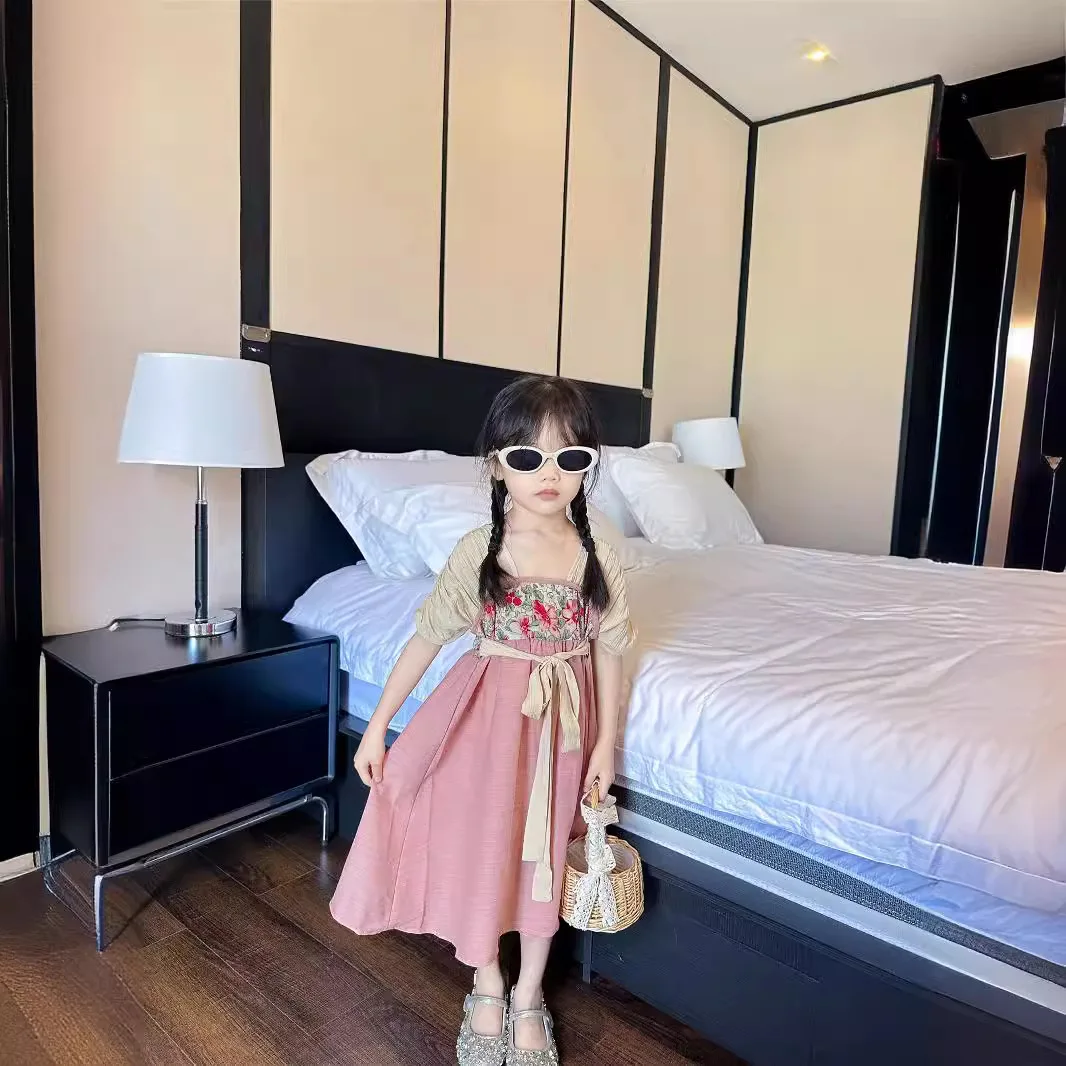 girls Hanfu dress summer new children's new Chinese style improved mother and daughter dress national style dress