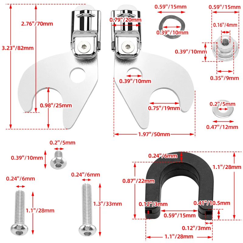 Motorcycle Backrest Detachable Sissy Bar Luggage Racks Docking Latch Clips Kit For Harley Softail Slim Street Bob Deluxe 2018-UP view 3