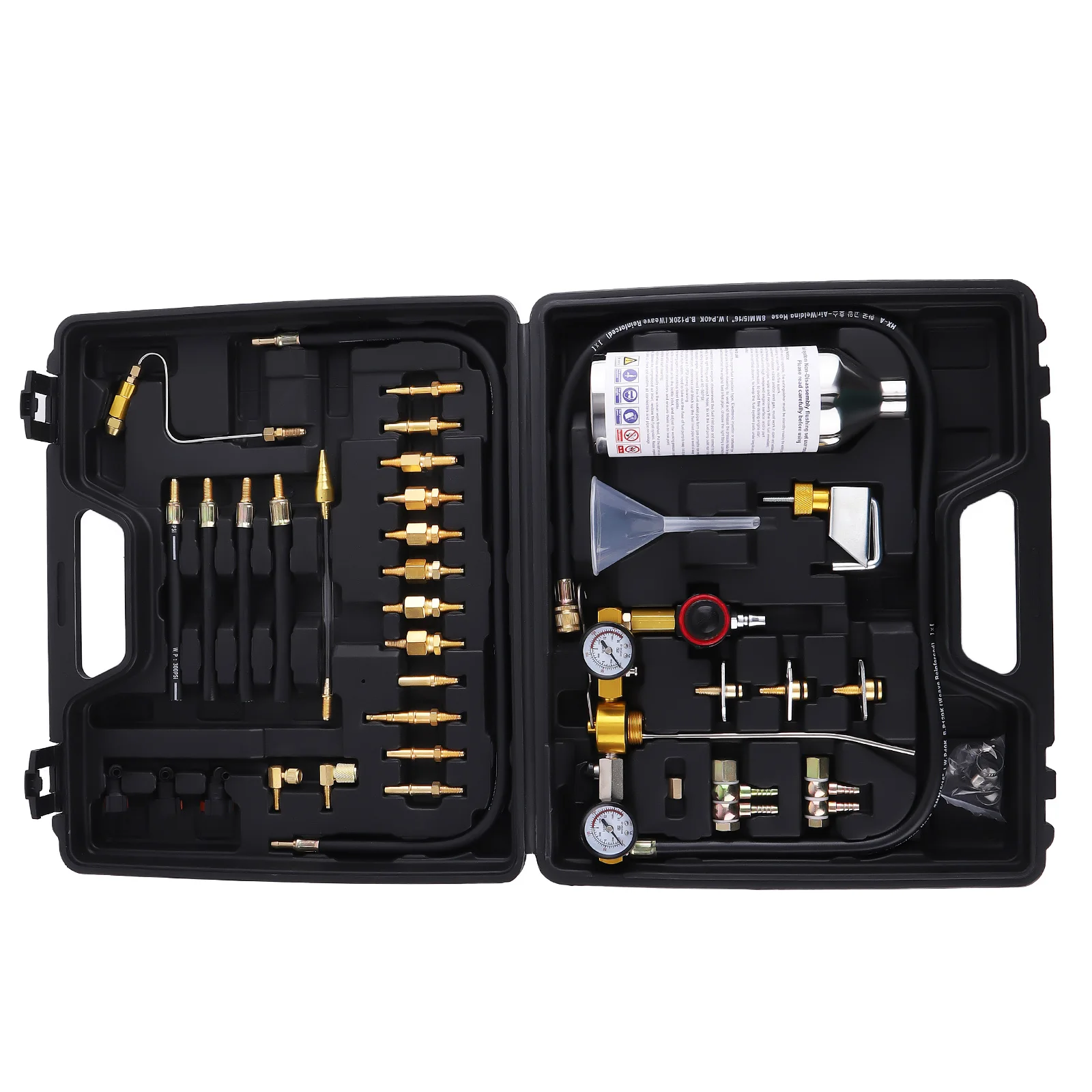 

Auto Fuel Injector Service Tool for Gas Cars with Complete Adapter Set 0-220PSI