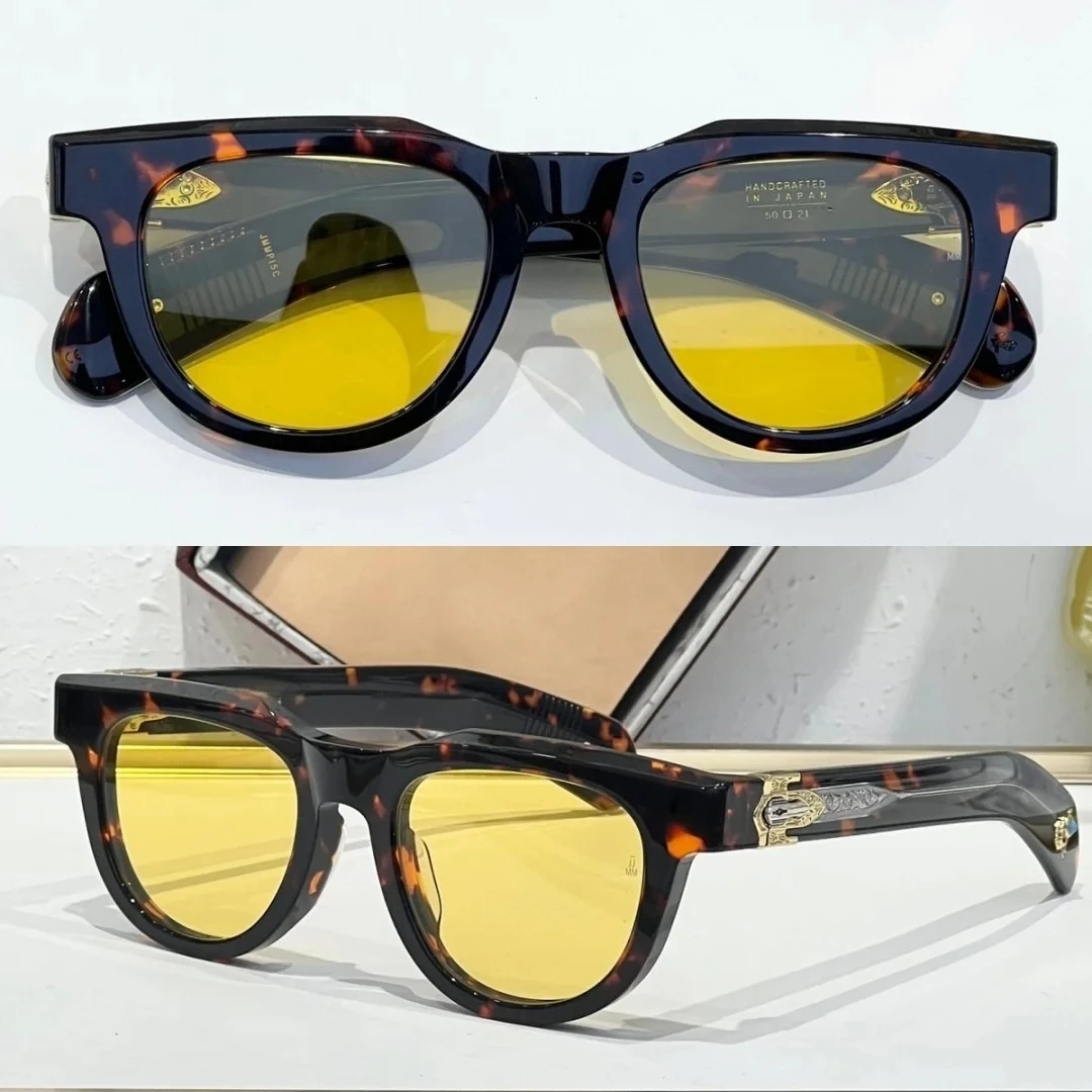 

Ins PINEDALE Square Sunglasses Unisex Acetate Carved Metal Temple Japan Handcrafted UV400 Vintage Eyewear