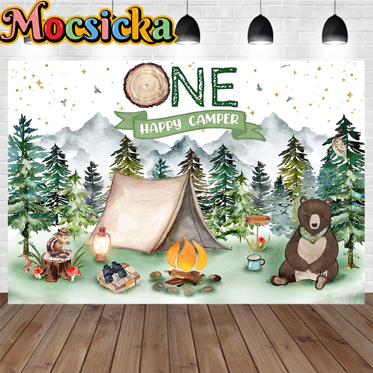 

Forest 1st Birthday Baby Photo Photography Banner Bear Tent Background Newborn Boy Wild One Happy Camp Decor Backdrop Shoot Prop