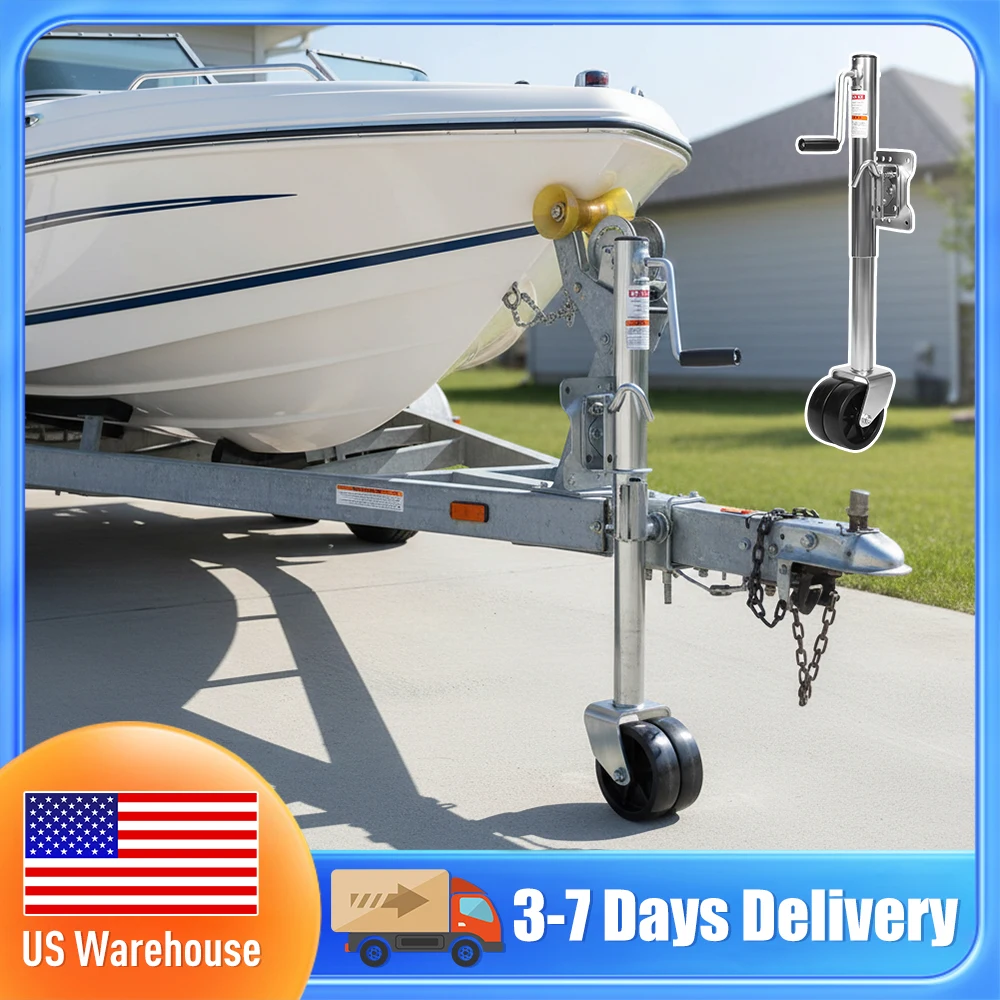 

2000 Lbs Trailer Jack with Dual Wheel 10 Inch Lift Heavy Duty Swivel Boat Jack Bolt-On Lift Roller Swivel Stand for RV