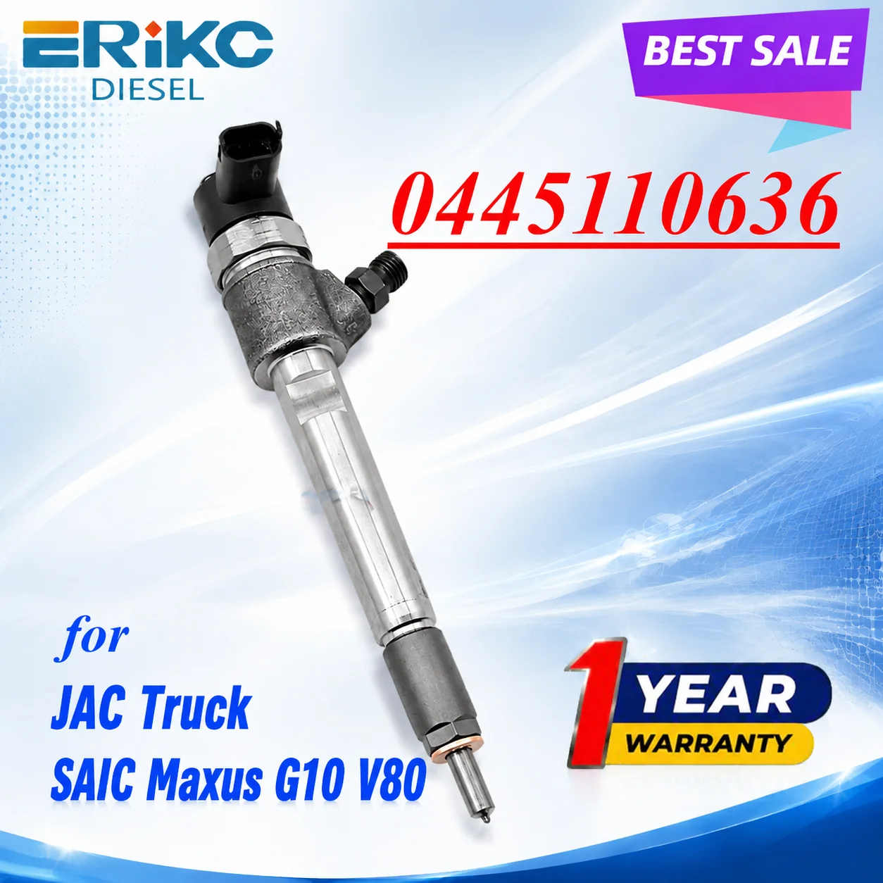 0445110636 Common Rail Injector 0 445 110 636 Fuel Dispenser 0445 110 636 for  SAIC Chase V80 G10 T60 Inyector