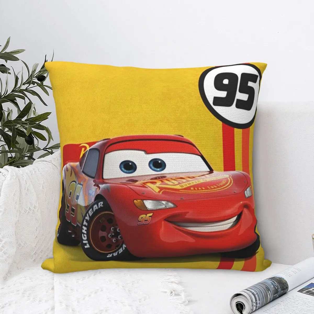 Lightning McQueen 95 Pillow Cover Cartoon Morden Pillow Case For Living Room Chair Cushion Cover Soft Custom Pillowcases Gift