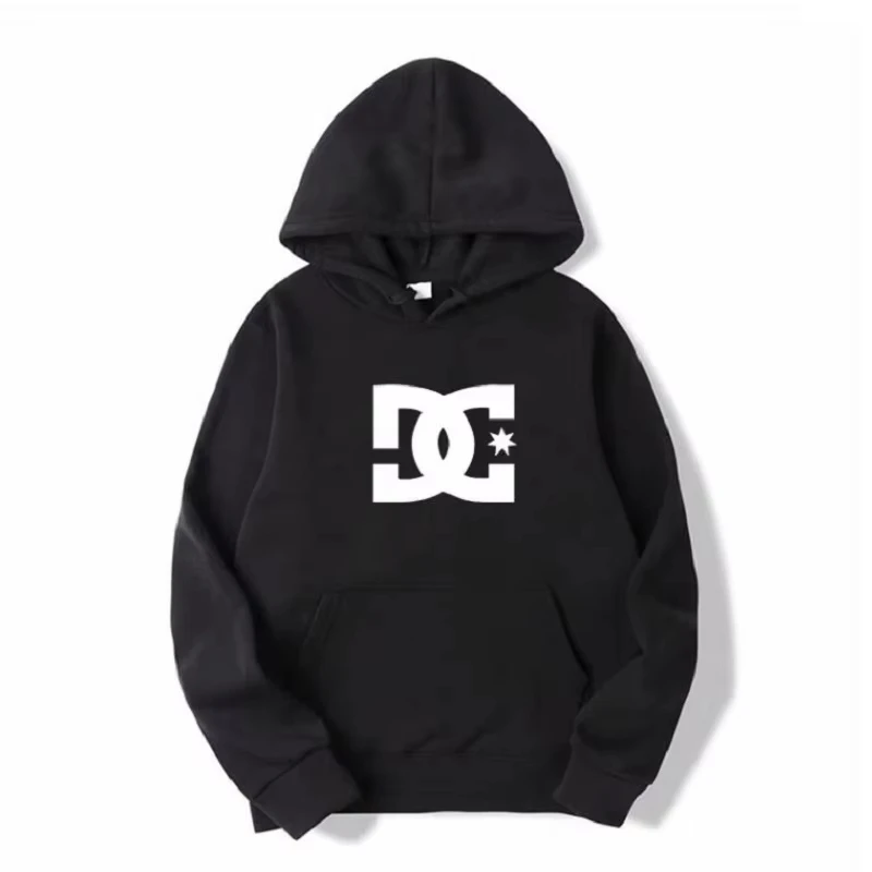 Stilvoller Unisex-Kapuzenpullover mit Logo-Print, trendiger urbaner Stil, locker geschnittener Herren-Kapuzenpullover für Herbst und Winter. – Detail 2