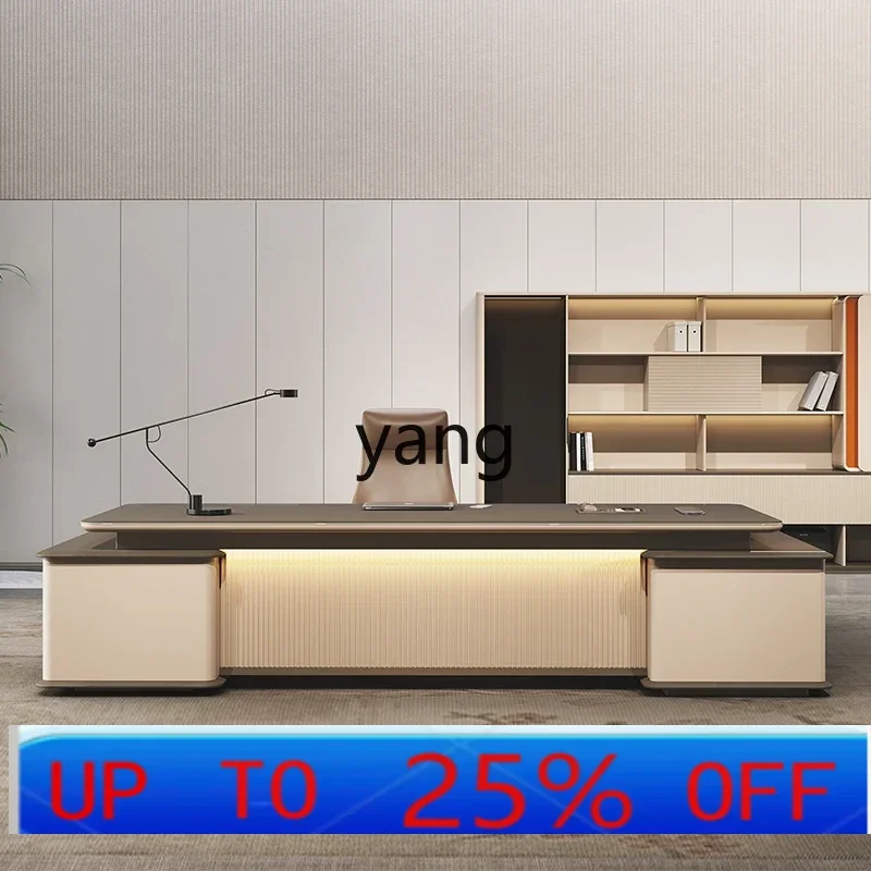 LMMnew office boss table light luxury high sense atmosphere president office furniture table and chair combination