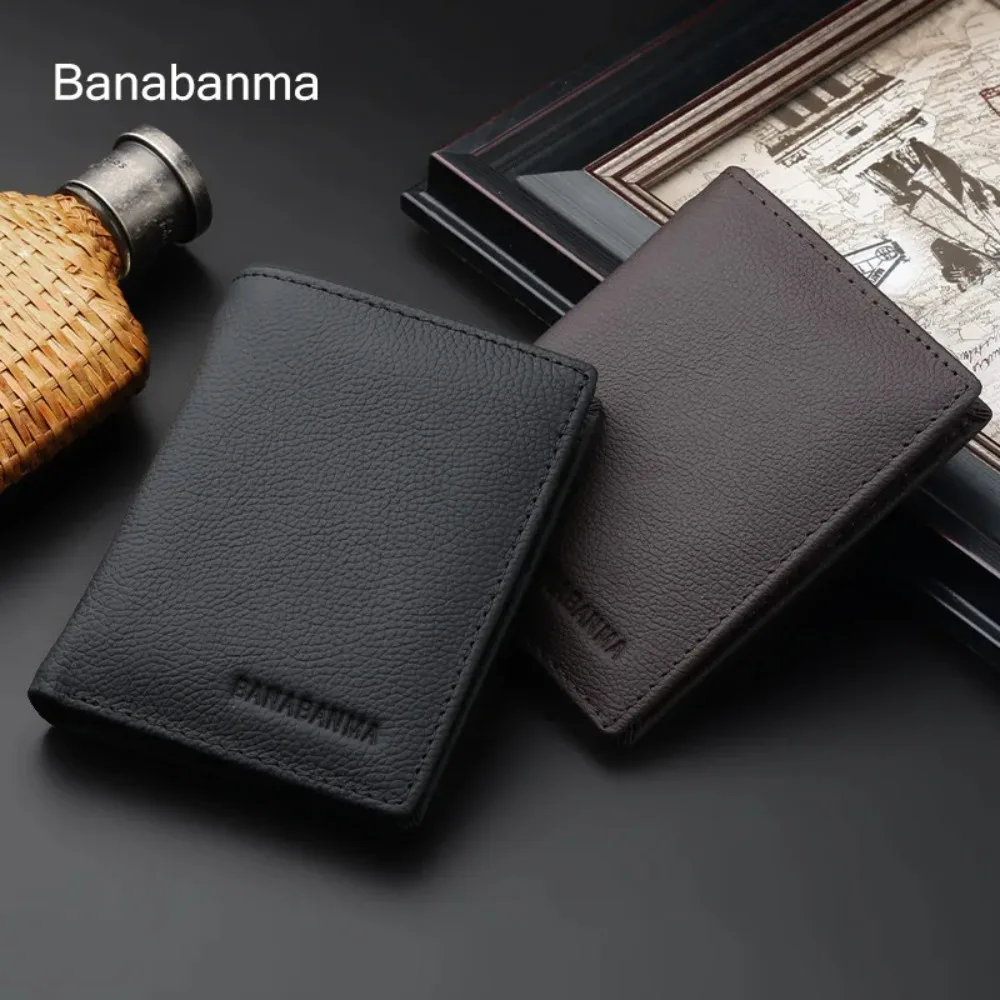 2026 Men’s Full-Grain Cowhide Wallet – Waterproof Short Card Holder 2
