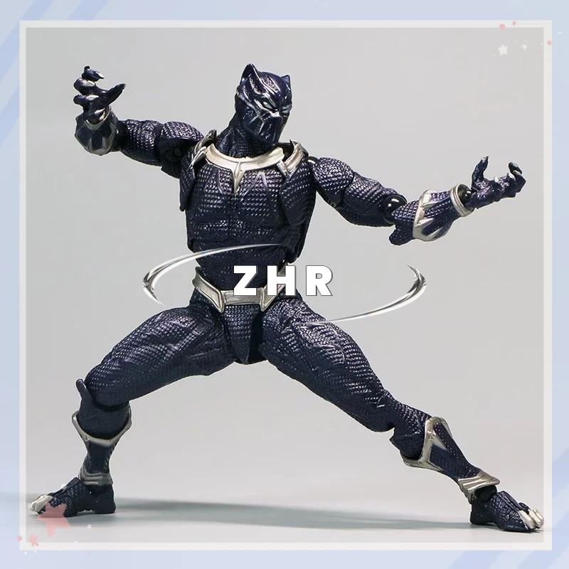 In Stock Revoltech Yamaguchi Black Panther Action Figure Deadpool Venom Model King of Wakanda Black Panther Action Figure Toy