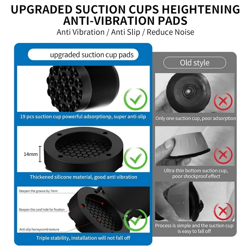 Almofadas antivibração da máquina de lavar roupa com ventosa forte, almofadas antiderrapantes dos pés do estabilizador da redução de ruído de 4 peças
