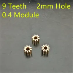 3Pcs/Lot 92A Brass Gears 0.4 Module 9 Teeth 2mm Hole 4.4mm Diameter 4mm Height Copper Metal DIY Hardware Accessories