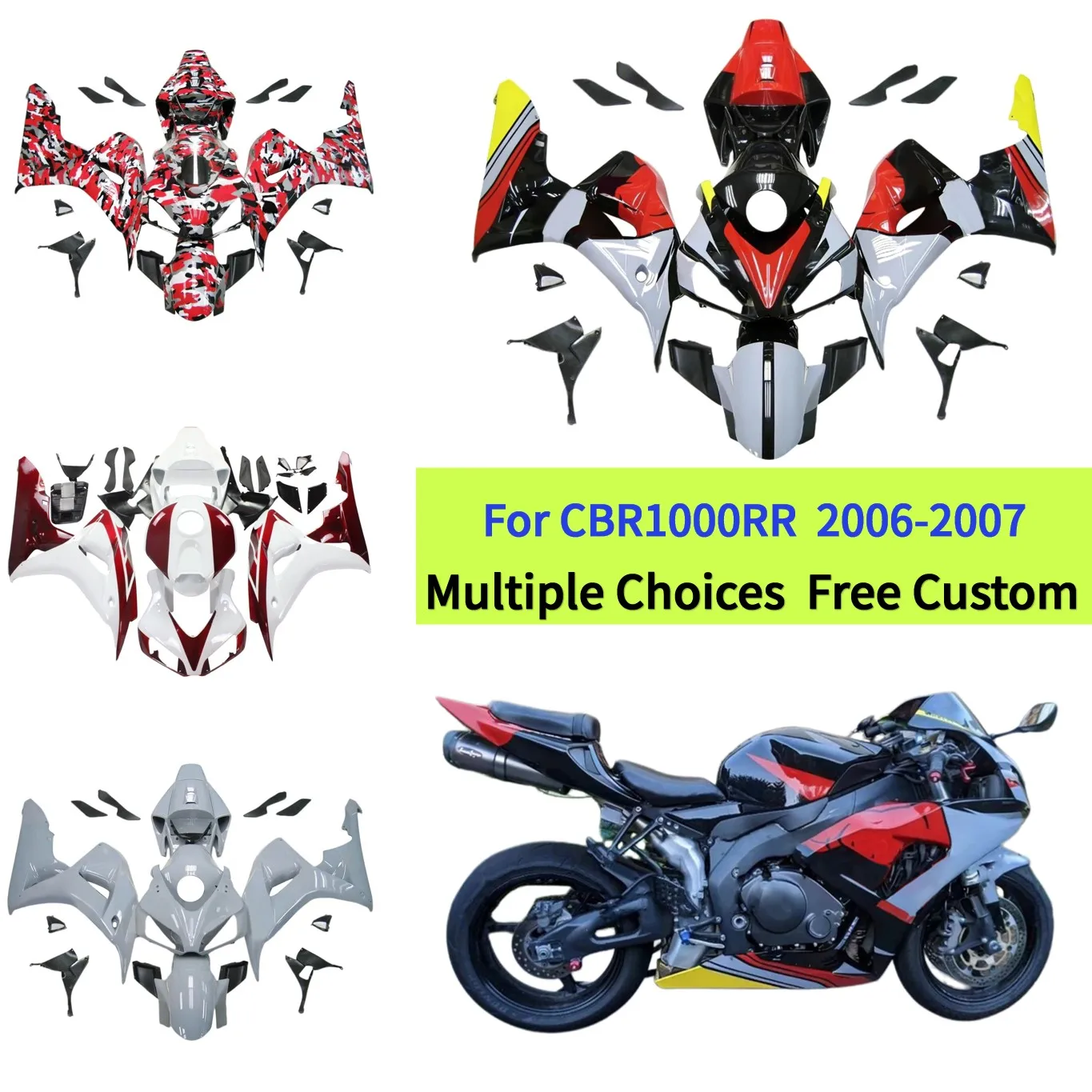 

Injection Molded Fairing Kit For Honda CBR1000RR 2006-2007 Custom Part Motorcycle ABS Plastic Hulls Panels