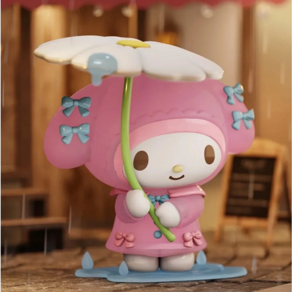 Original Sanrio Rainy Day Series Ornaments Kuromi Figure My Melody Cartoon Cute Collection Hobby Toys Children and Girls Gifts