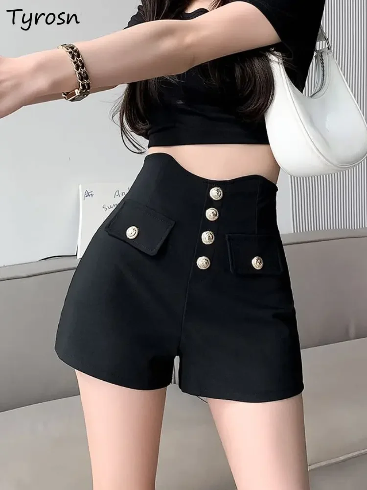 

Шорты женские сексуальные летние с высокой талией дизайн однотонные модные прямые для отдыха нежные элегантные универсальные простые женские шорты в корейском стиле