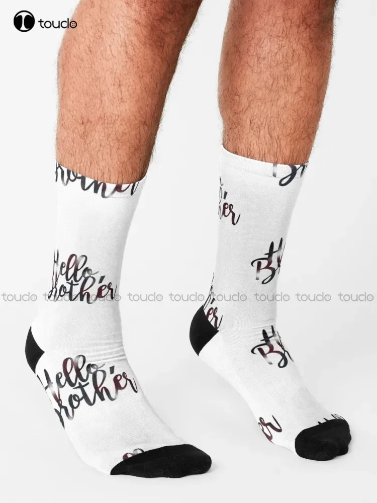 Hello Brother Socks Womens Hiking Socks Fashion Creative Leisure Funny Art Abstract Oil Painting Socks Christmas New Year Gift