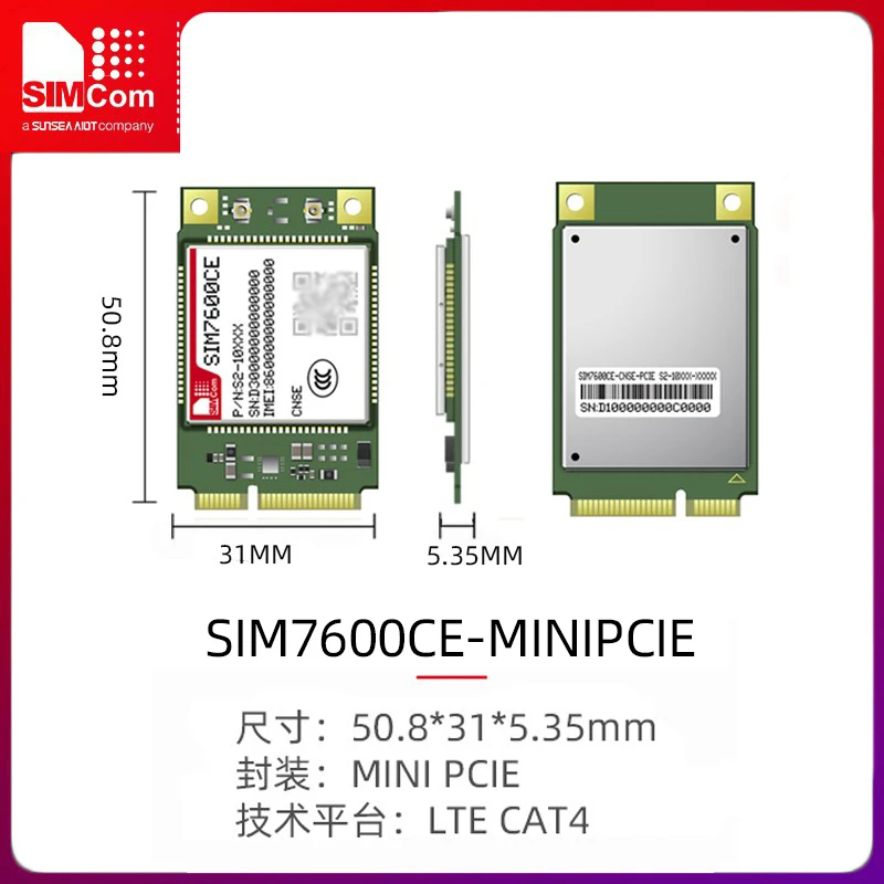 SIMCom 4G sette modalità SIM7600CE pacchetto mini PCIe del modulo di comunicazione wireless Netcom completo